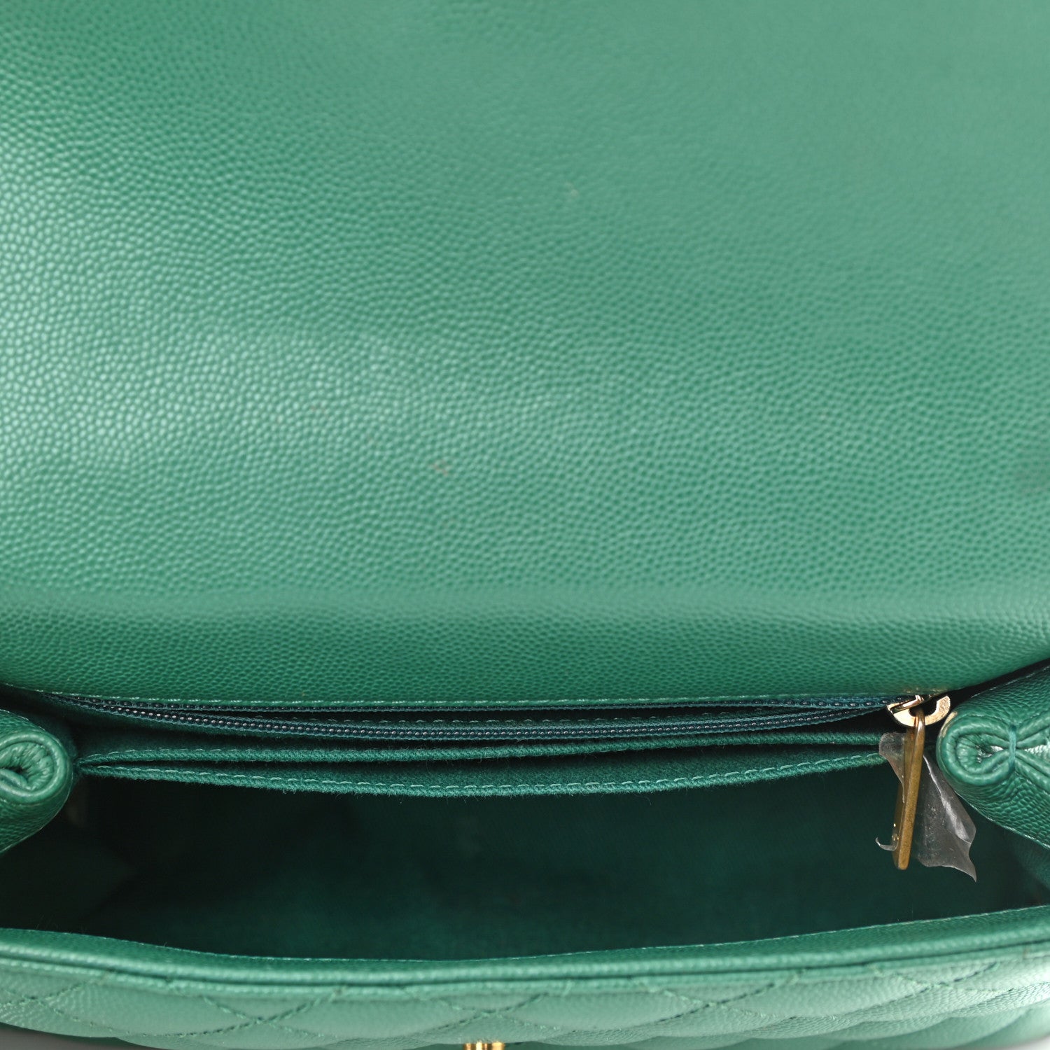Chanel Caviar Quilted Lizard Embossed Mini Coco Handle Flap Green 5 of 13