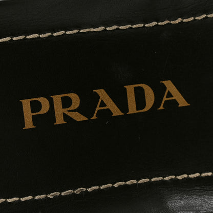 Prada Calfskin Sandali Two Strap Flat Sandals 37.5 Black 6 of 9