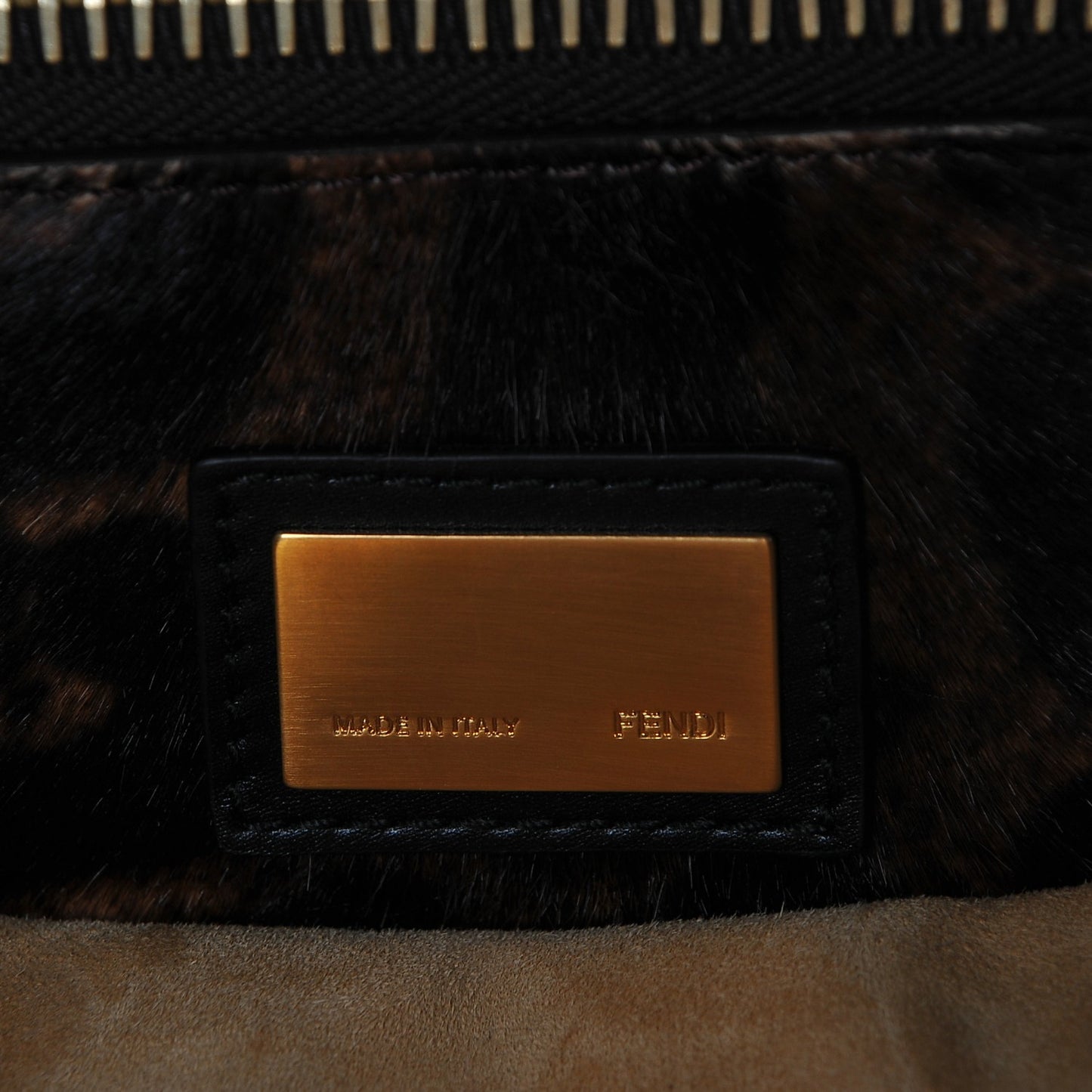 Calfskin Calf Hair Leopard Print Medium Peekaboo Iconic Satchel Black