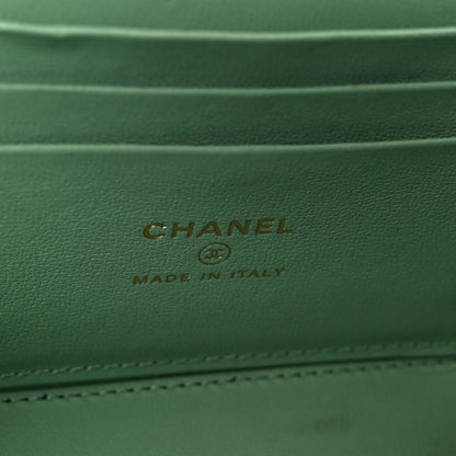 Chanel Lambskin Quilted Small Top Handle Vanity Case With Chain  Lilac Light Green 6 of 11