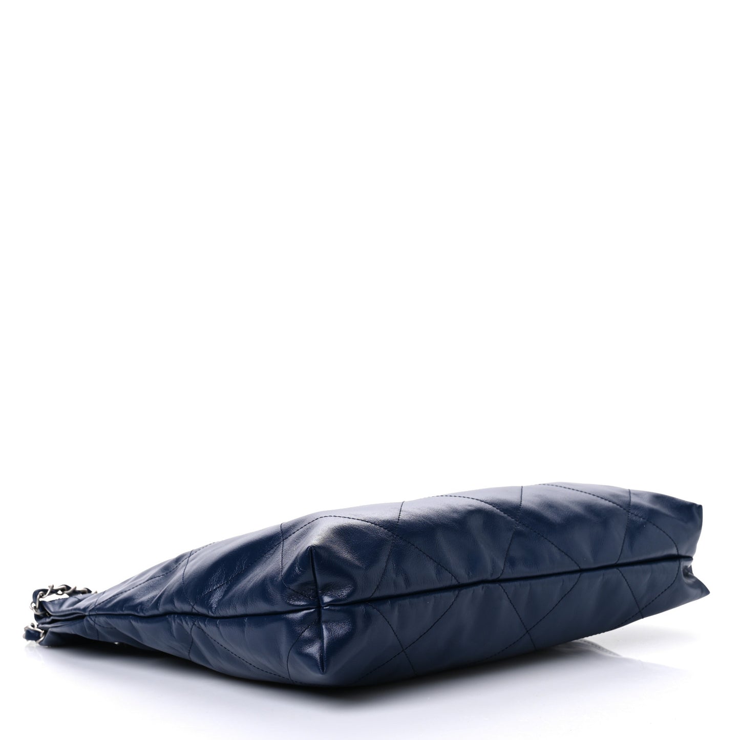 Shiny Calfskin Quilted Chanel 22 Navy Blue