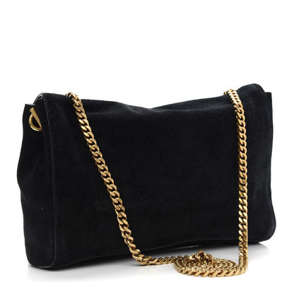 Saint Laurent Smooth Calfskin Suede Medium Reversible Monogram Kate Satchel Black 4 of 16