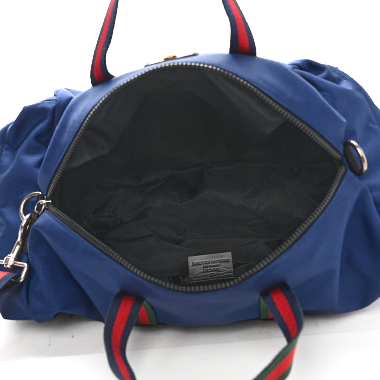 Gucci Technical Canvas Web Duffle Bag Blue 5 of 11