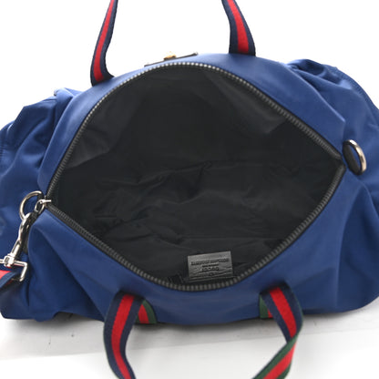 Gucci Technical Canvas Web Duffle Bag Blue 5 of 11