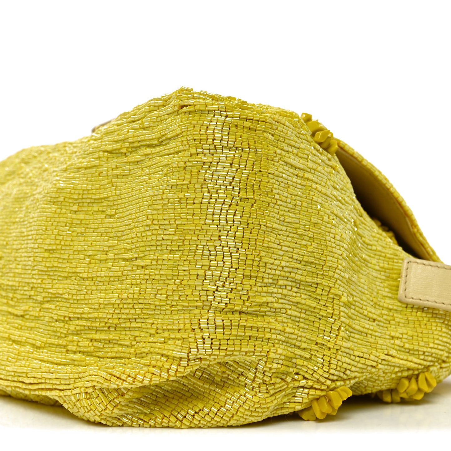Rolling Stone Vitello Seta Bead Embroidered Mama Baguette Giallo