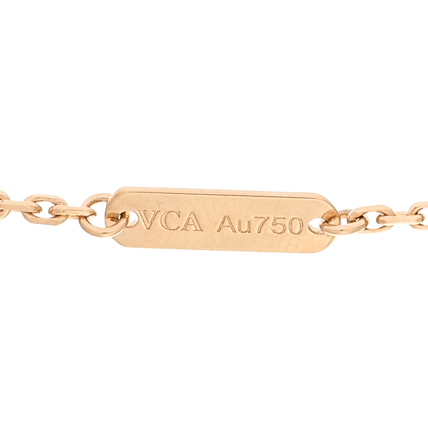 18K Yellow Gold Guilloche Vintage Alhambra Pendant Necklace