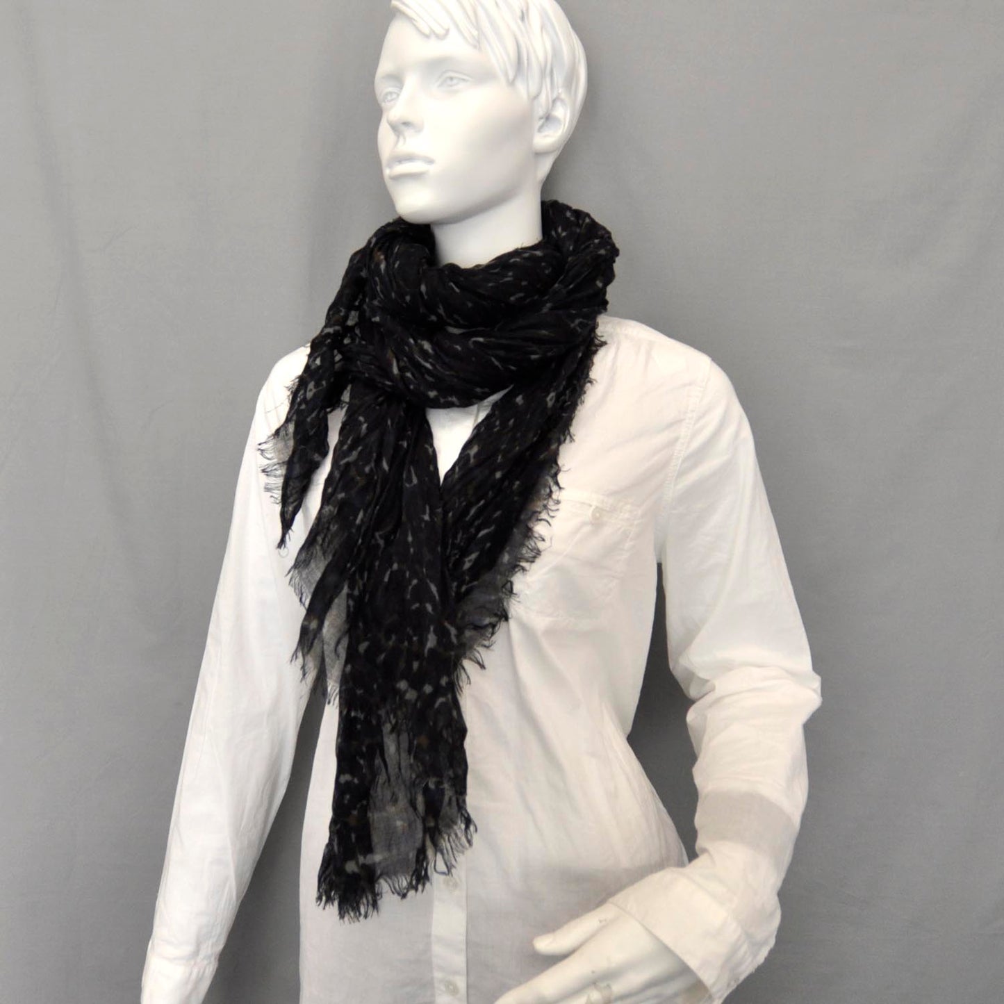 Cashmere Silk Lezard Etole Stole Marine