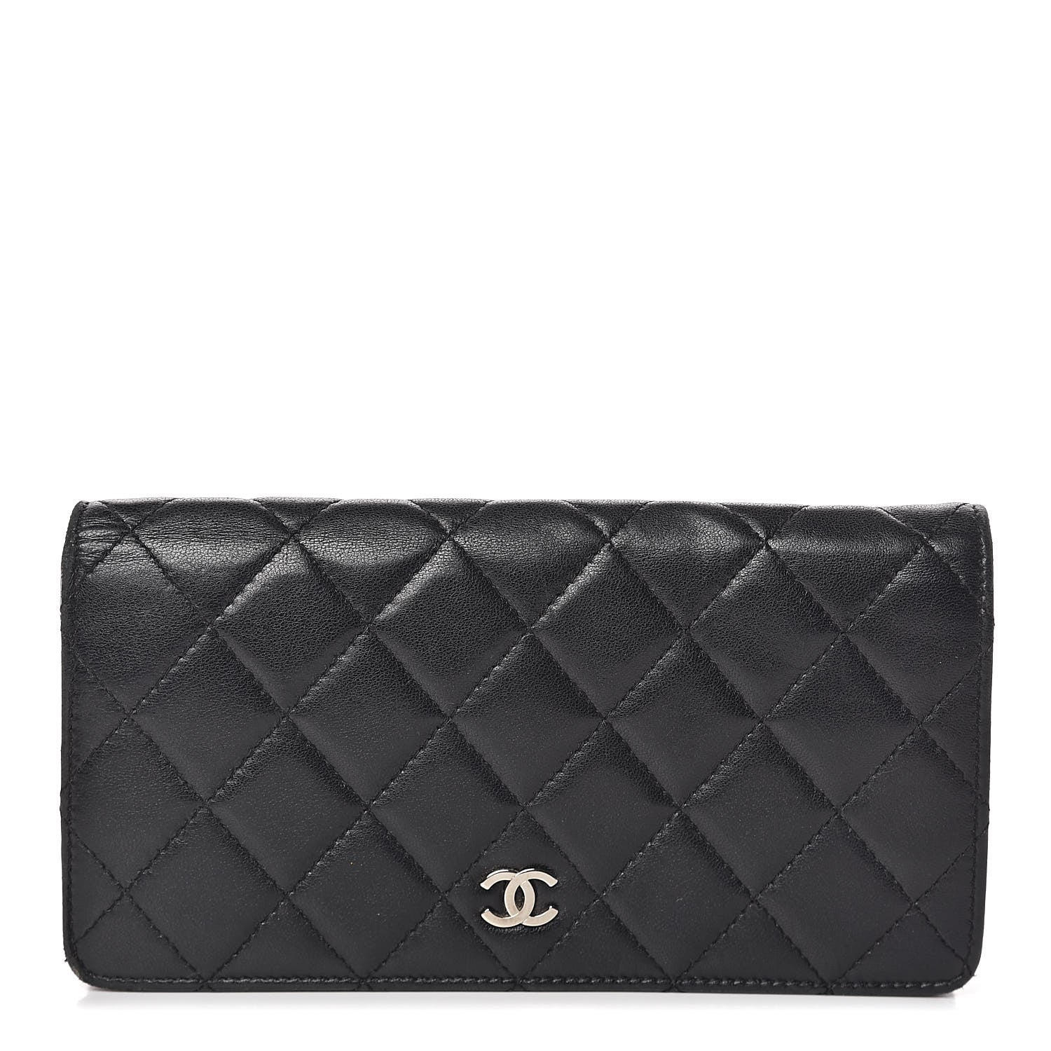 Chanel Lambskin Quilted Yen Wallet Black 1 of 13