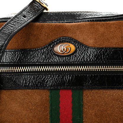 Gucci Suede Patent Web Mini Ophidia Shoulder Bag Nocciola Black 8 of 10