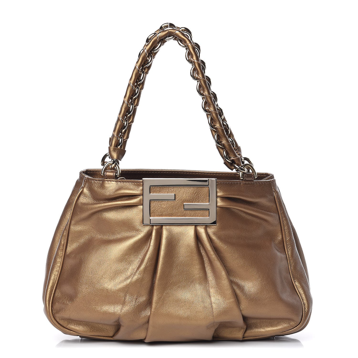 Fendi Vitello Perlat Small Mia Tote Nocciola 1 of 8