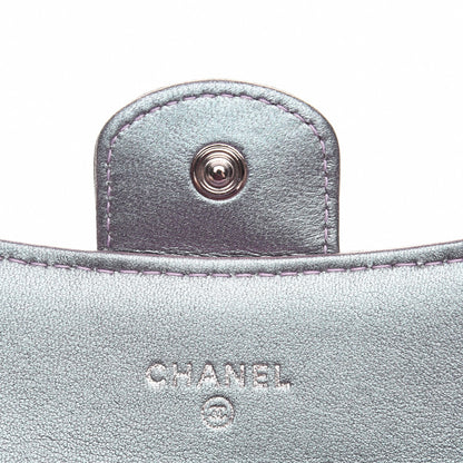 Chanel Iridescent Lambskin Chevron Quilted Reissue Card Holder Light Purple 6 of 9