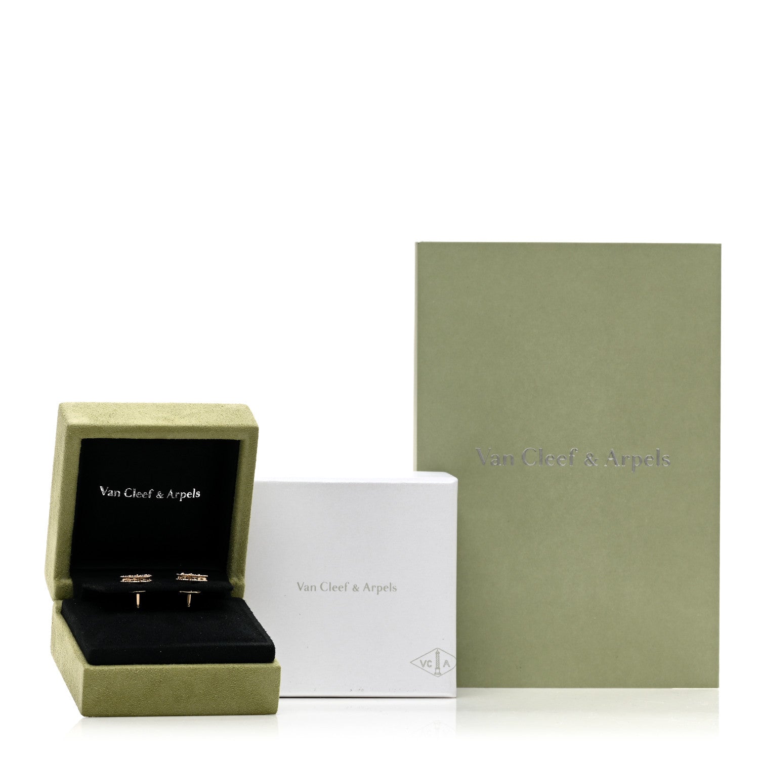 Van Cleef & Arpels 18K Yellow Gold Mother of Pearl Sweet Alhambra Butterfly Earrings 5 of 5