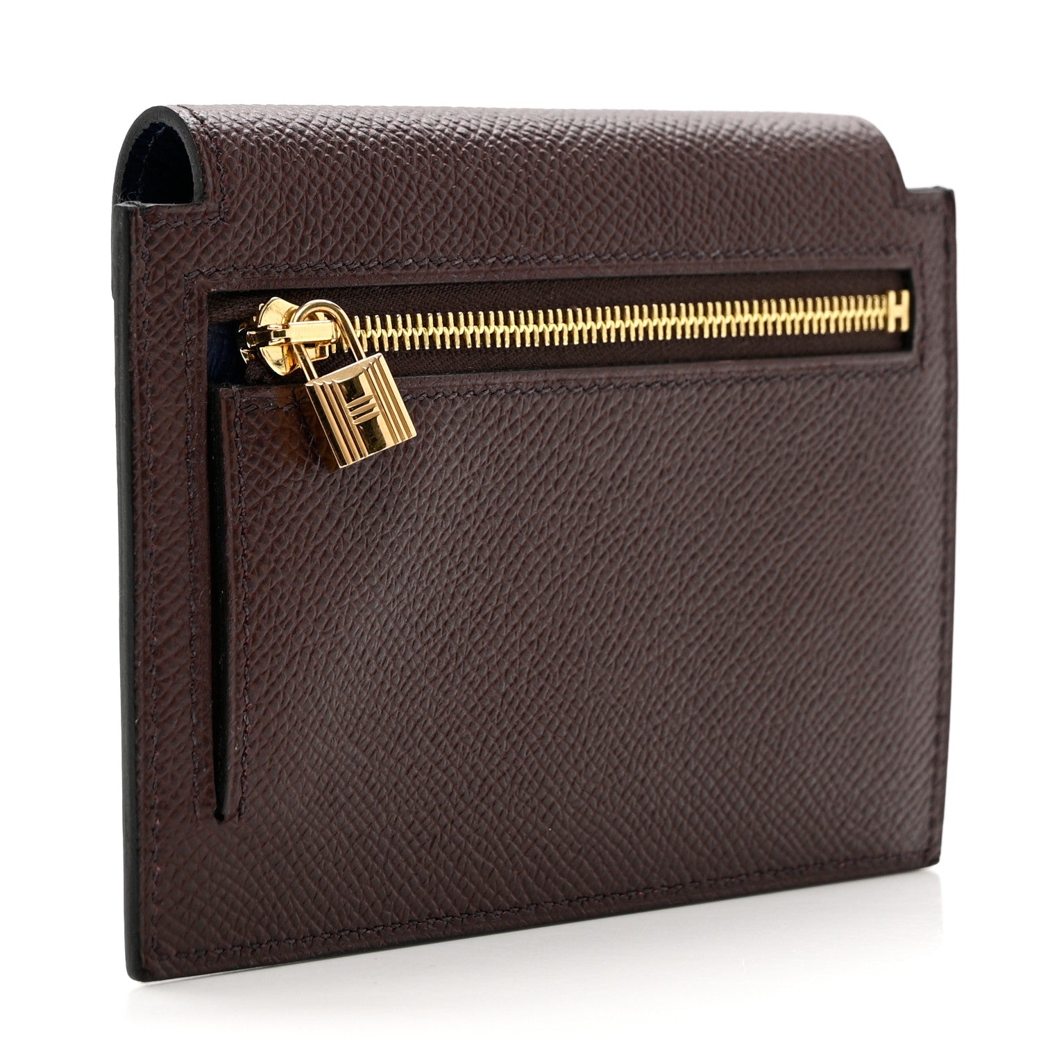 Hermes Epsom Tri-Color Kelly Pocket Compact Wallet Rouge Sellier Black Bleu Saphir 3 of 6