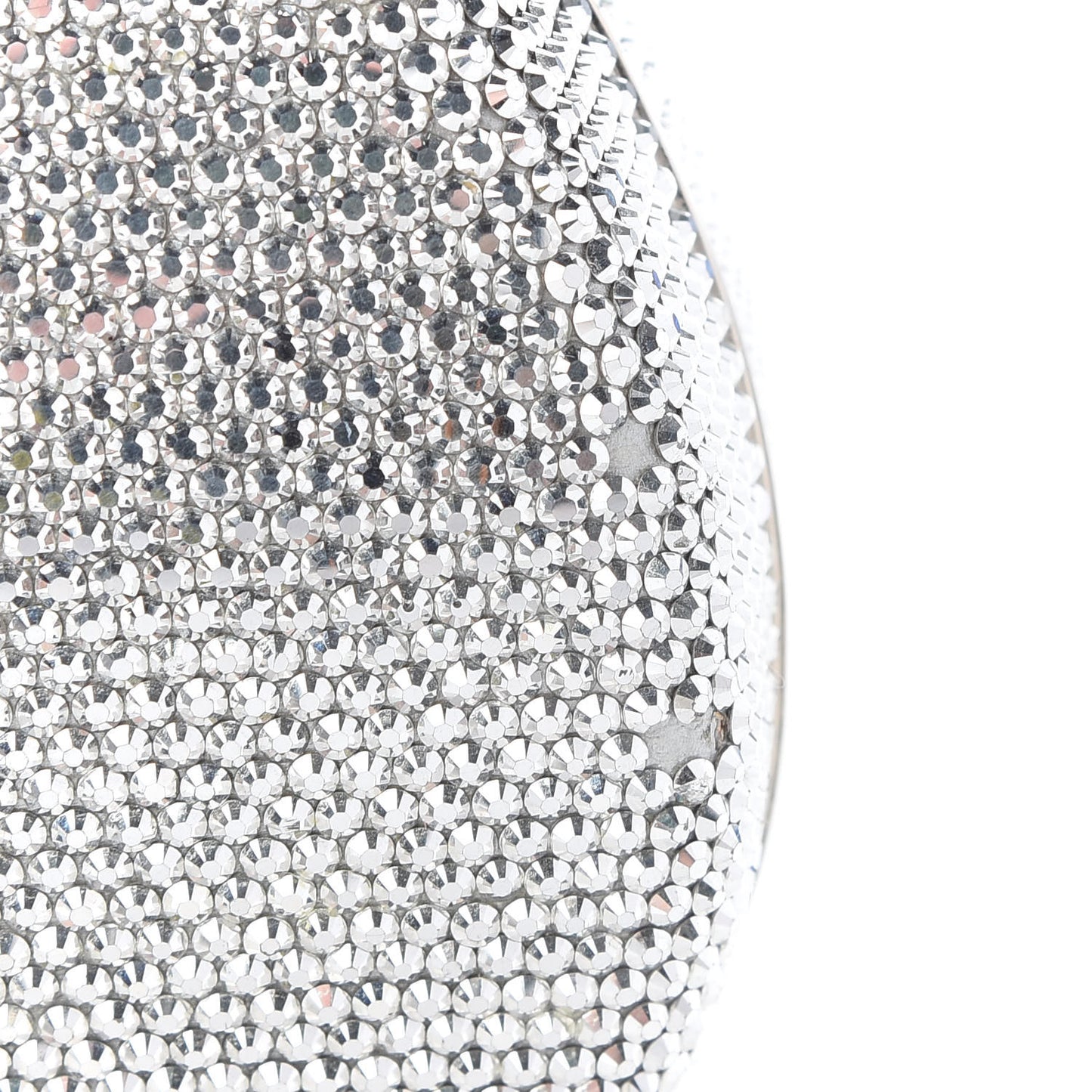 Crystal Minaudiere Clutch Silver