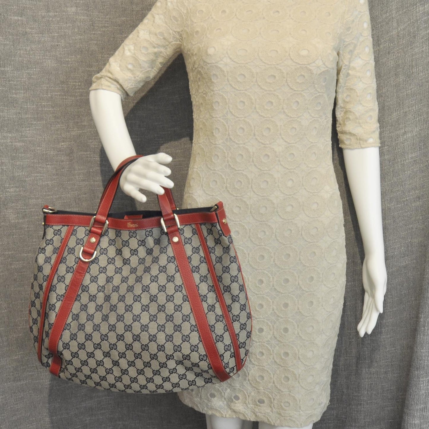 Monogram Abbey Bag Navy and Red