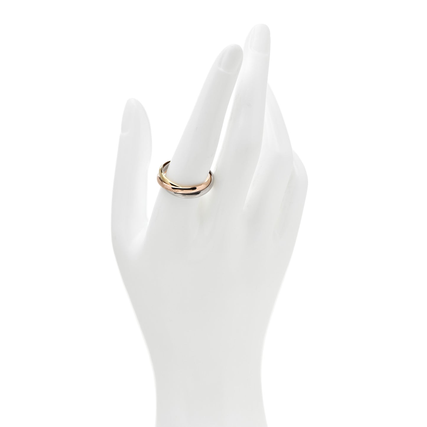 18K Pink Yellow White Gold Small Trinity Ring 61 9.5