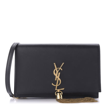 Saint Laurent Smooth Calfskin Classic Monogram Kate Tassel Chain Wallet Black 1 of 8