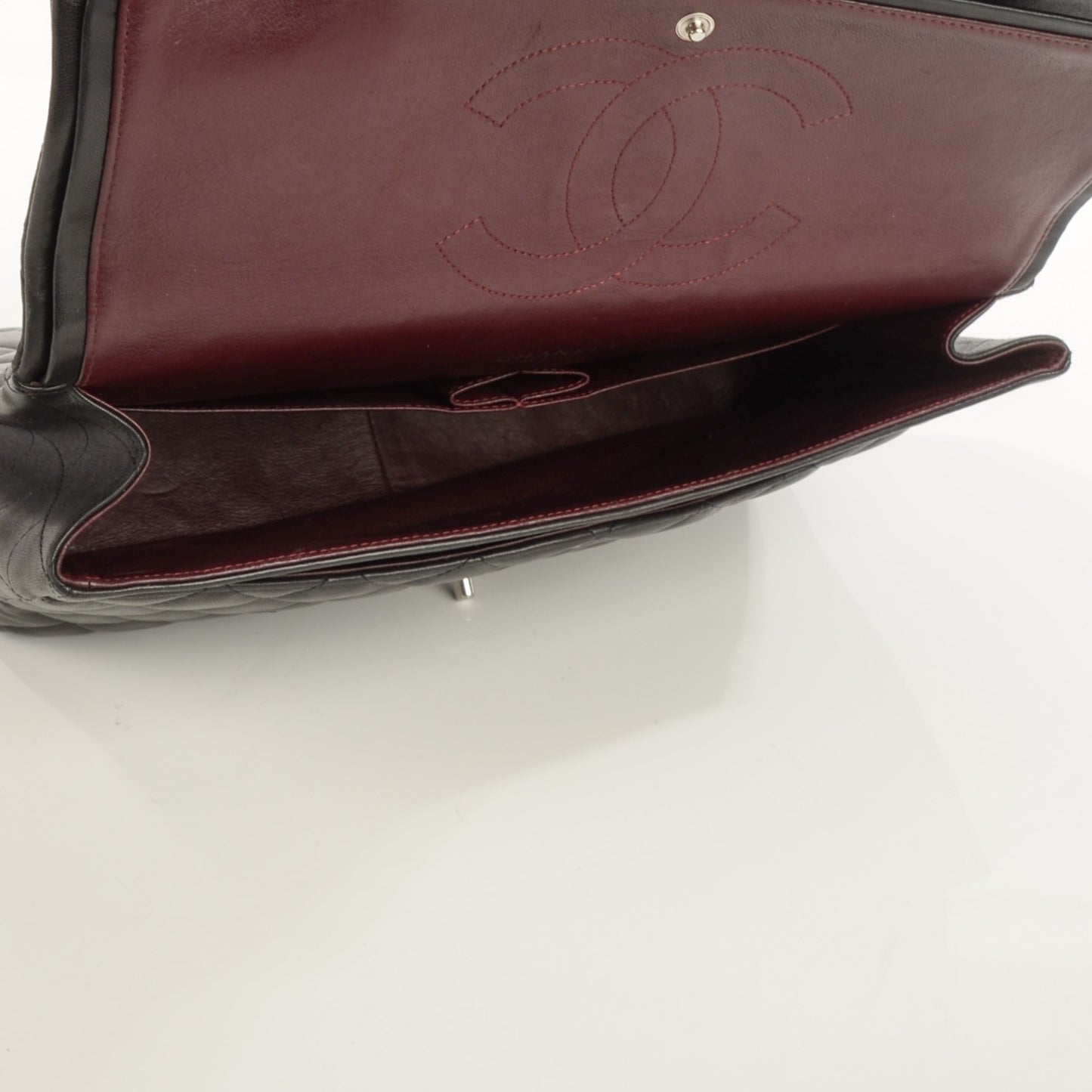 Lambskin Quilted Maxi Double Flap Black