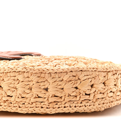 Celine Raffia Calfskin Triomphe Panier Hobo Bag Natural Tan 9 of 9