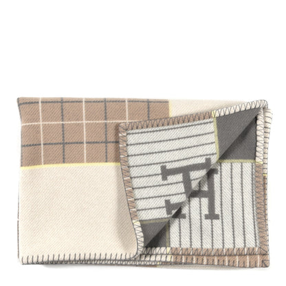 Hermes Wool Cashmere Avalon Passe-Passe Blanket Naturel 2 of 3