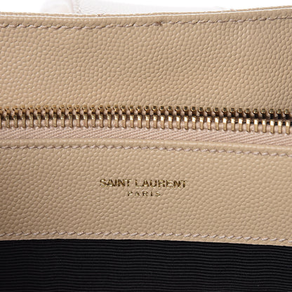 Saint Laurent Grain De Poudre Matelasse Chevron Monogram Shopping Bag Nude Powder 6 of 18