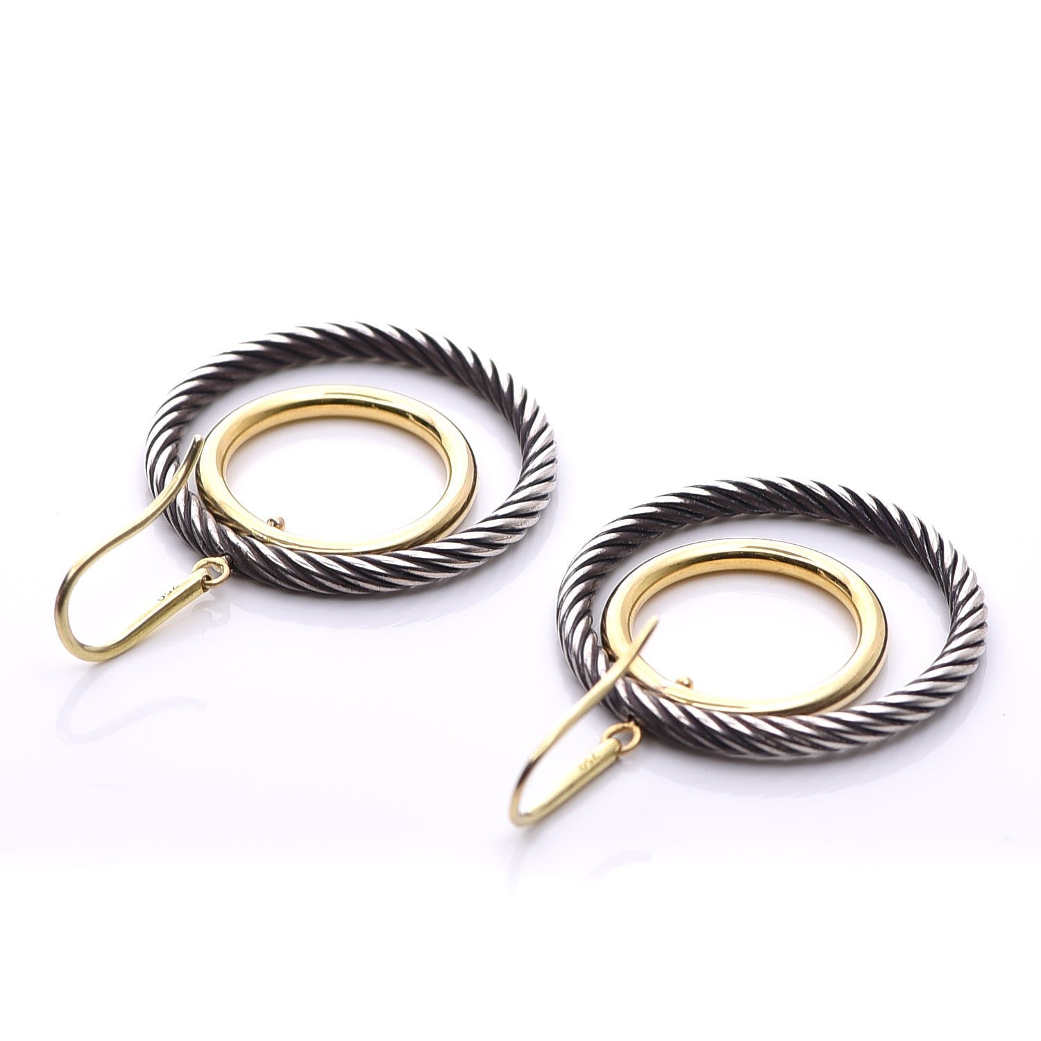 David Yurman 18K Yellow Gold Sterling Silver Mobile Earrings 3 of 5
