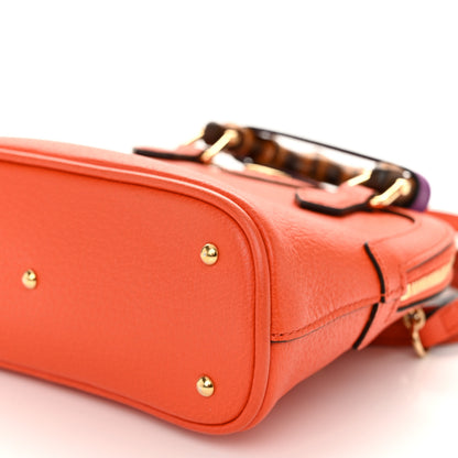Gucci Textured Dollar Calfskin Mini Diana Dome Tote Bag Deep Orange Spicy Cyclamin 9 of 10