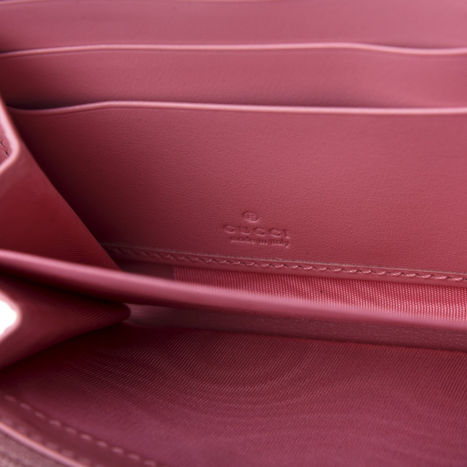 Gucci Calfskin Matelasse GG Marmont Zip Around Wallet Wild Rose 6 of 7