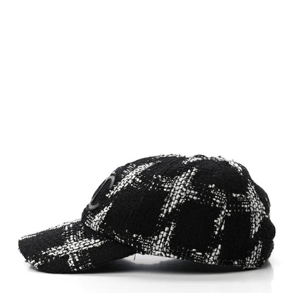 Chanel Tweed Cap Hat M Black White 4 of 8