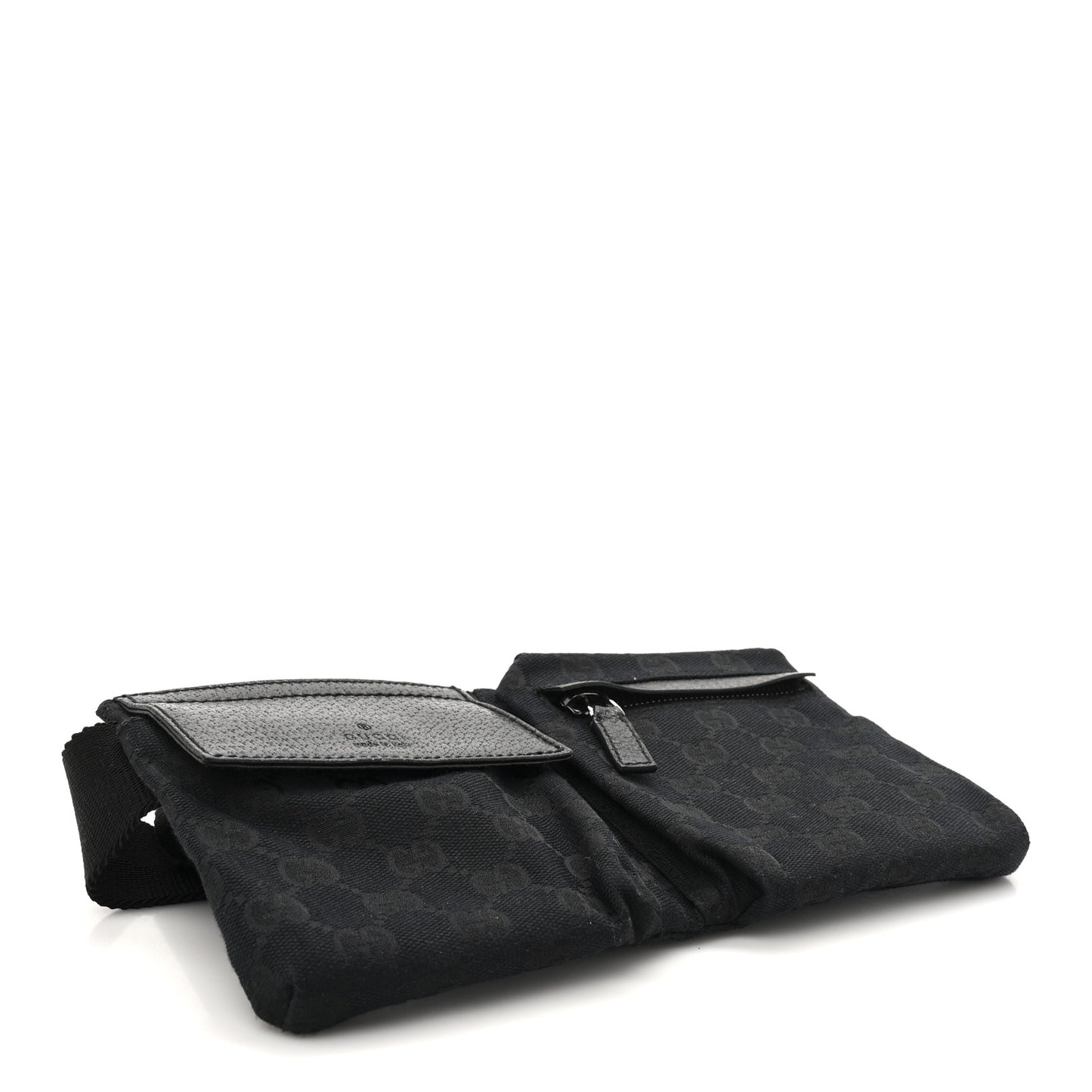 GG Monogram Double Pocket Belt Bag Black