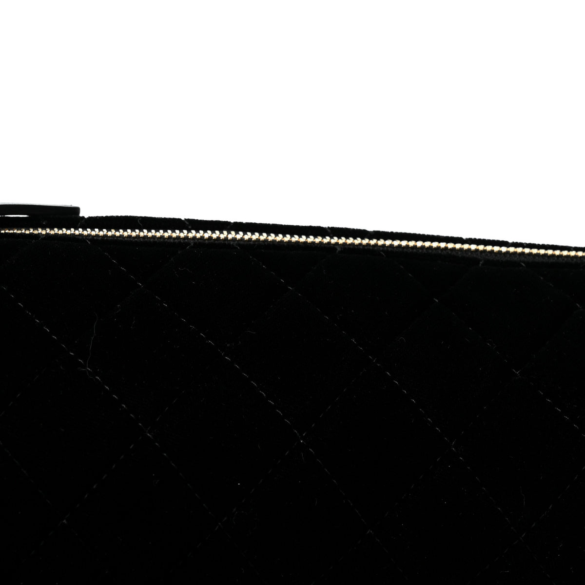 Chanel Velvet Quilted Clutch With Strap Black 8 of 10