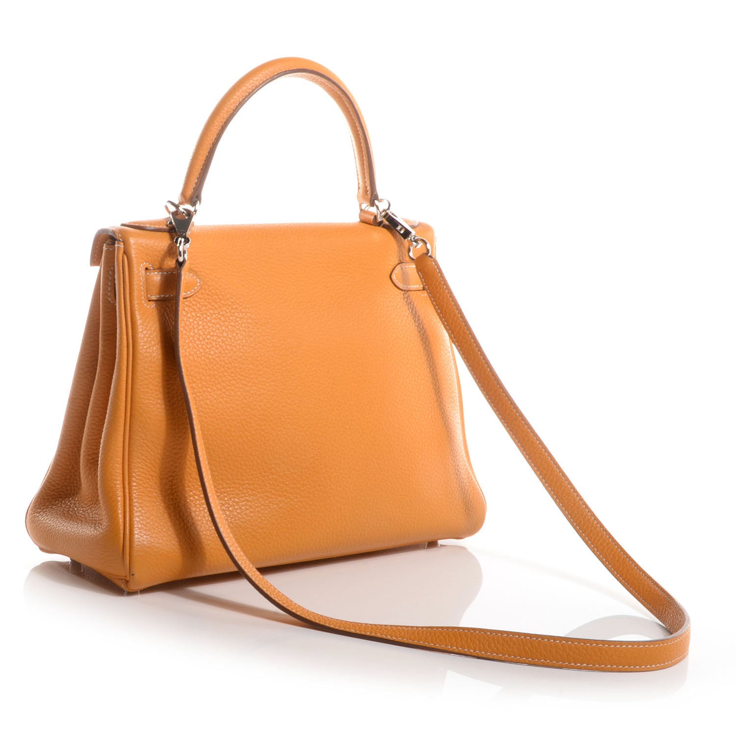 Hermes Taurillon Clemence Kelly Retourne 28 Moutarde 3 of 8