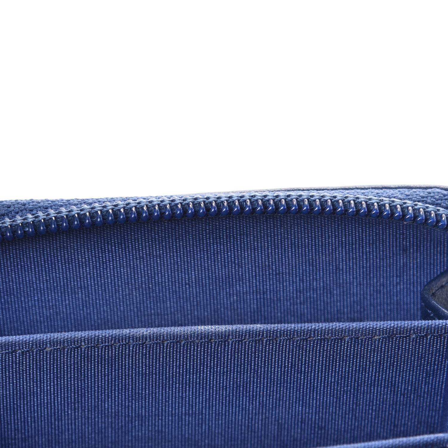 Chanel Lambskin Quilted Boy Zip Around Coin Purse Wallet Blue 7 of 10
