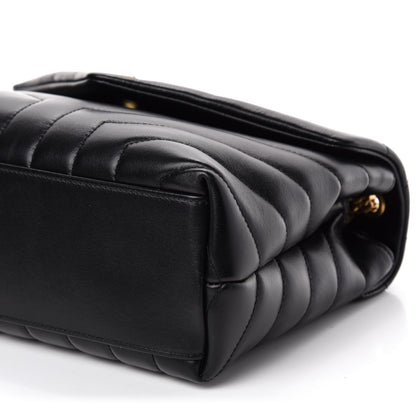 Saint Laurent Calfskin Y Quilted Monogram Small Loulou Chain Satchel Black 8 of 12