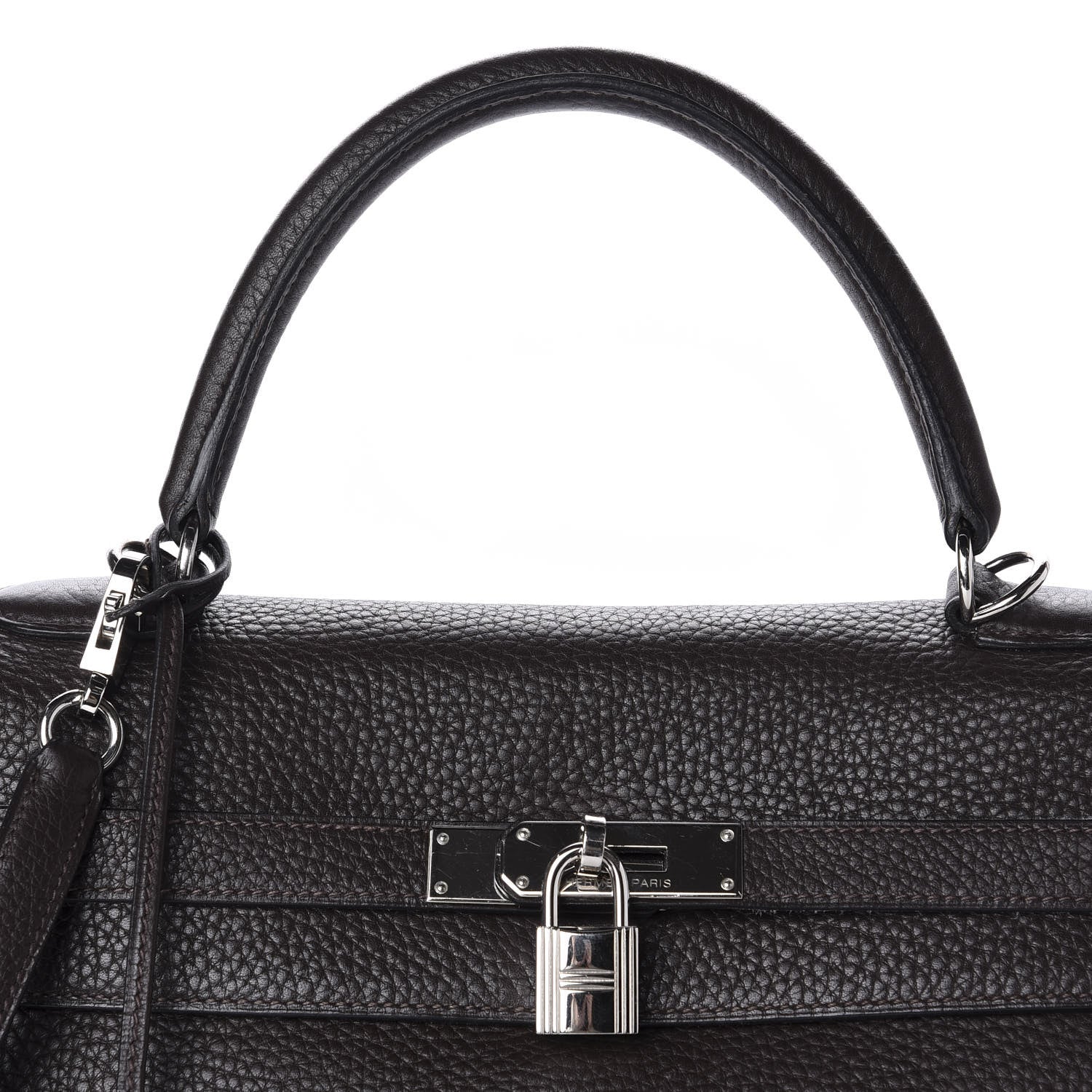 Hermes Taurillon Clemence Kelly Retourne 35 Chocolate Rose Shocking 13 of 13
