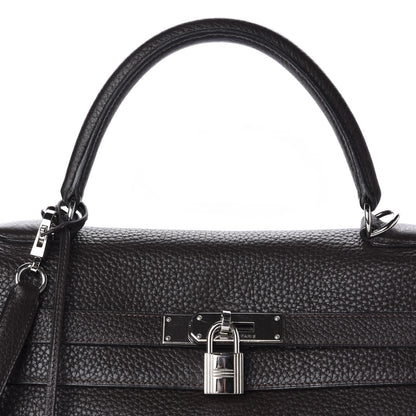 Hermes Taurillon Clemence Kelly Retourne 35 Chocolate Rose Shocking 13 of 13