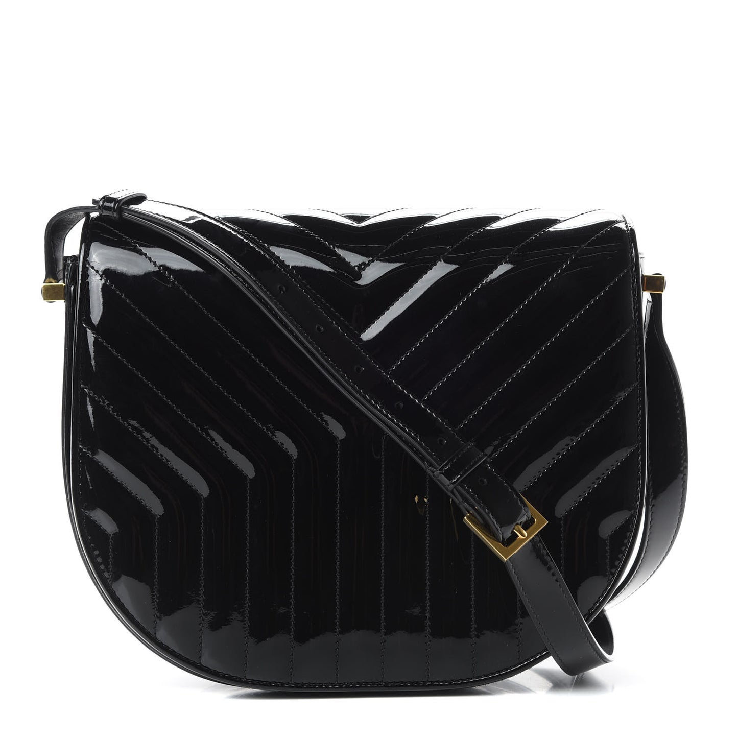 Patent Y Quilted Joan Satchel Black