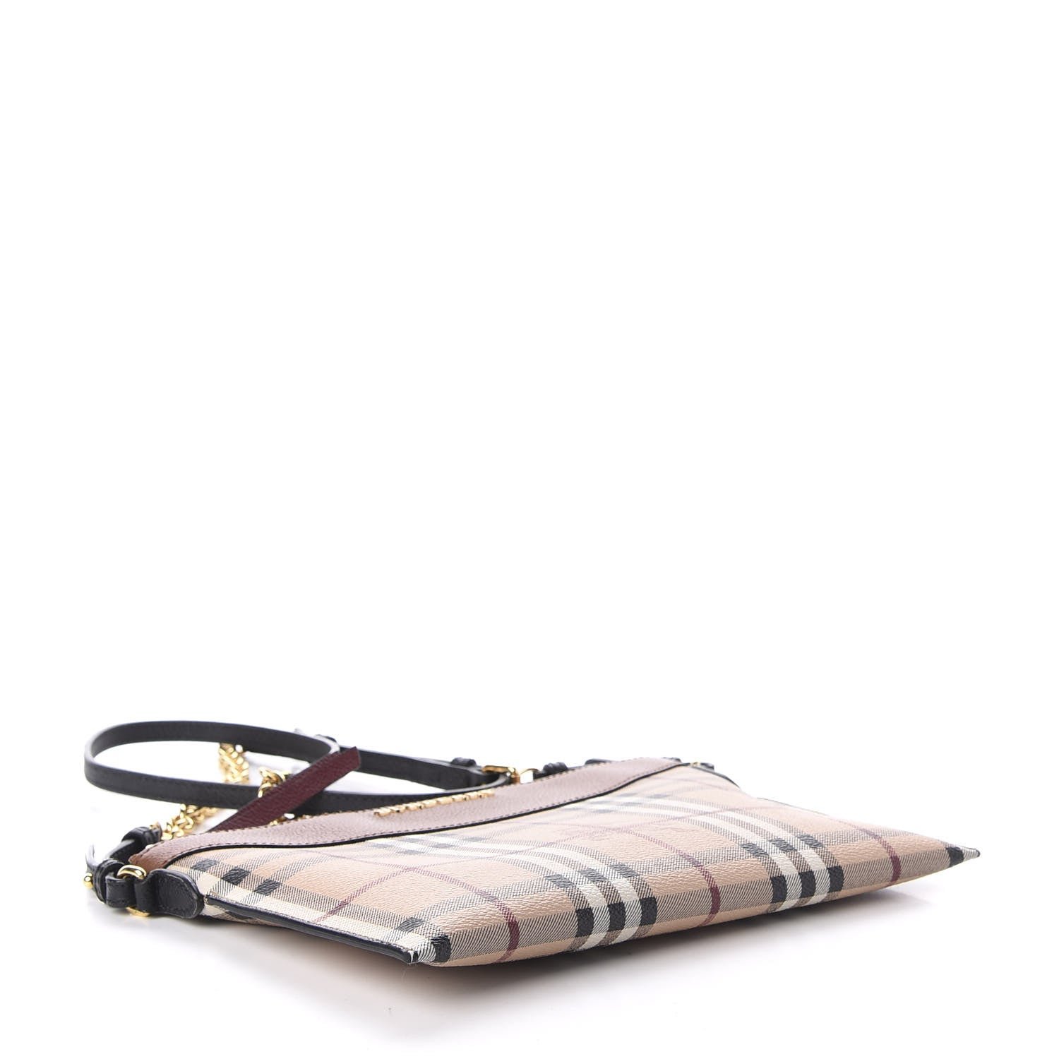 Burberry Haymarket Check Peyton Crossbody Clutch Bag Toffee 4 of 10