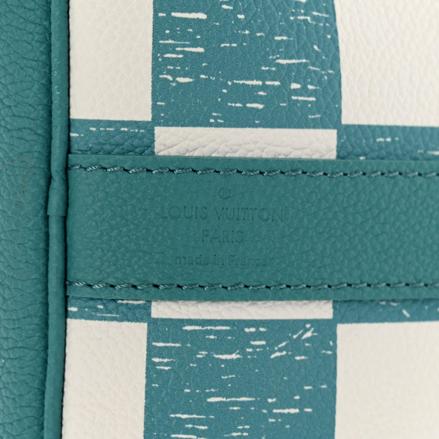 Louis Vuitton Calfskin Damier Keepall Bandouliere 45 Teal 5 of 9