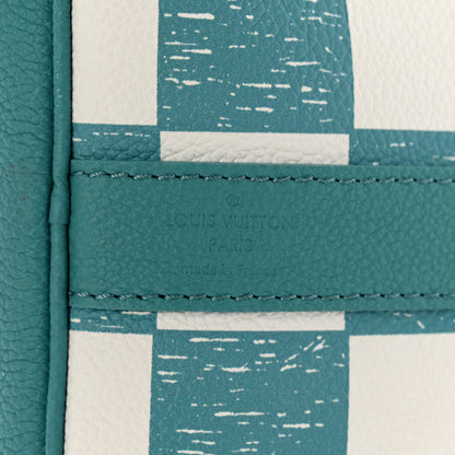 Louis Vuitton Calfskin Damier Keepall Bandouliere 45 Teal 5 of 9