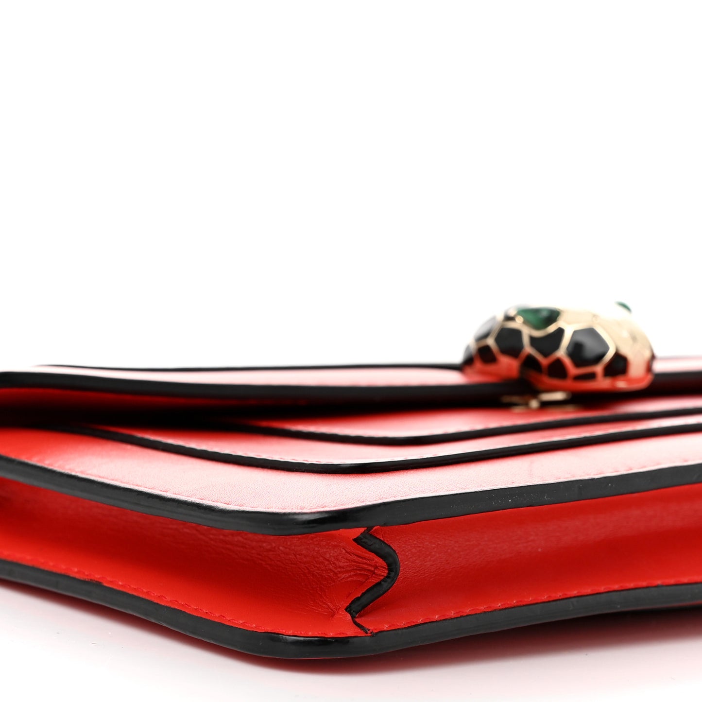 Calfskin Serpenti Forever Flap Clutch Ruby Red