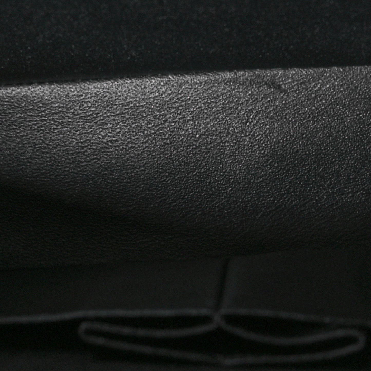 Shiny Crumpled Calfskin Quilted Small Double Flap So Black