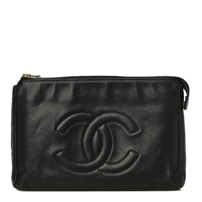Chanel Caviar Timeless CC Cosmetic Pouch Black 1 of 20