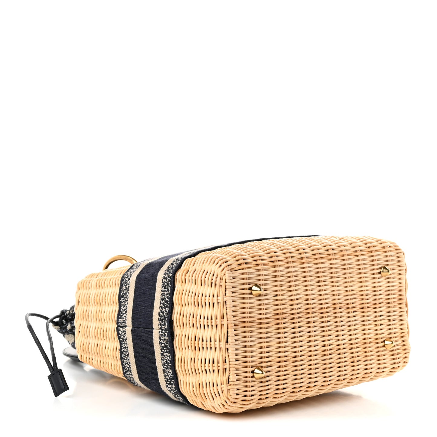 Wicker Oblique Medium Lady Dior Bag Blue