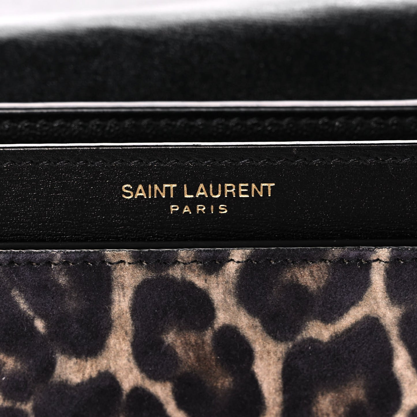 Suede Leopard Print Monogram Cassandra Clasp Bag Black