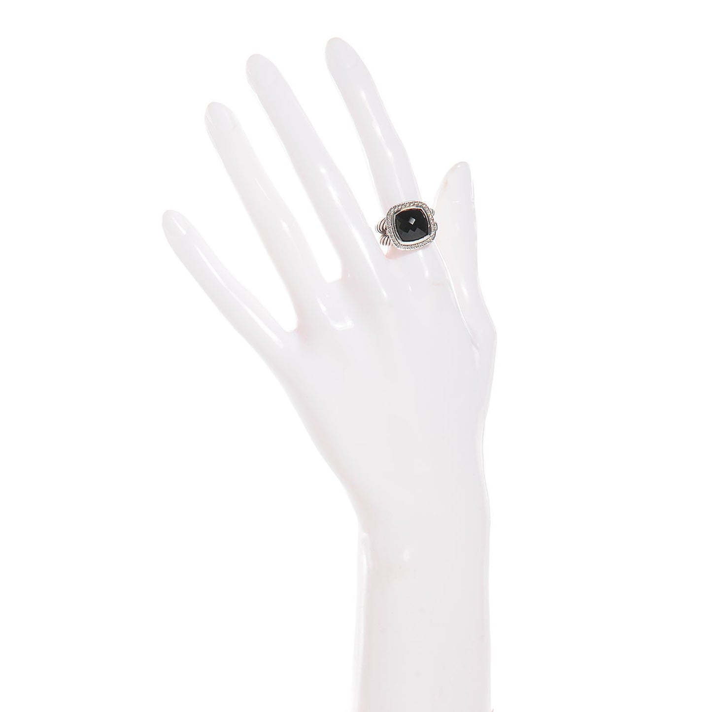 Sterling Silver Diamond Black Onyx 11mm Albion Ring 52 6