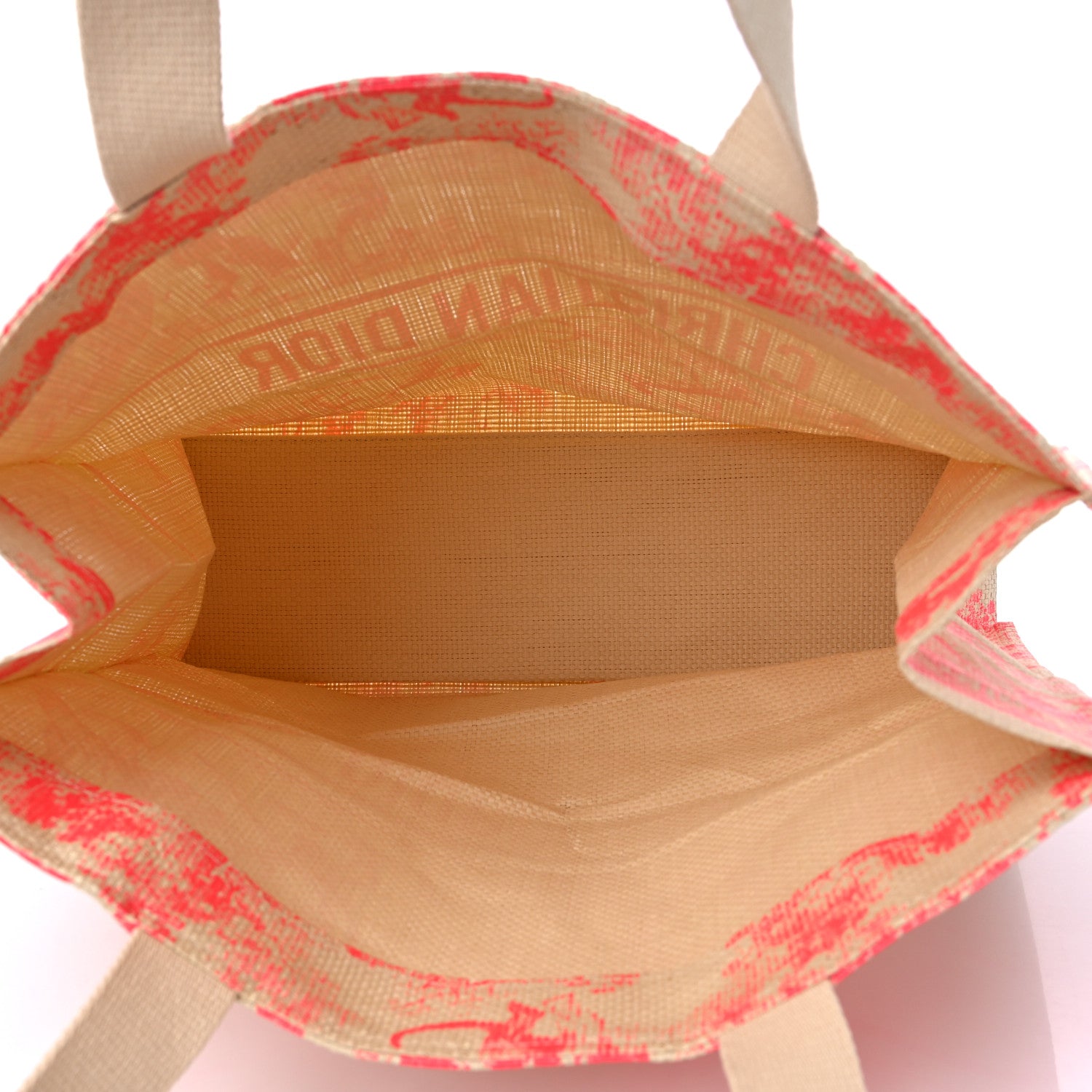 Christian Dior Straw Dioriviera Tote Pink 5 of 7
