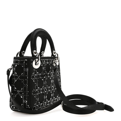 Christian Dior Satin Crystal Cannage Mini Lady Dior Black 3 of 11