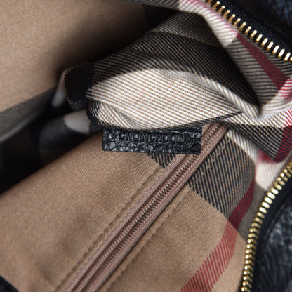 Burberry Canvas Calfskin Crest Embossed Flat Tote Black 7 of 8