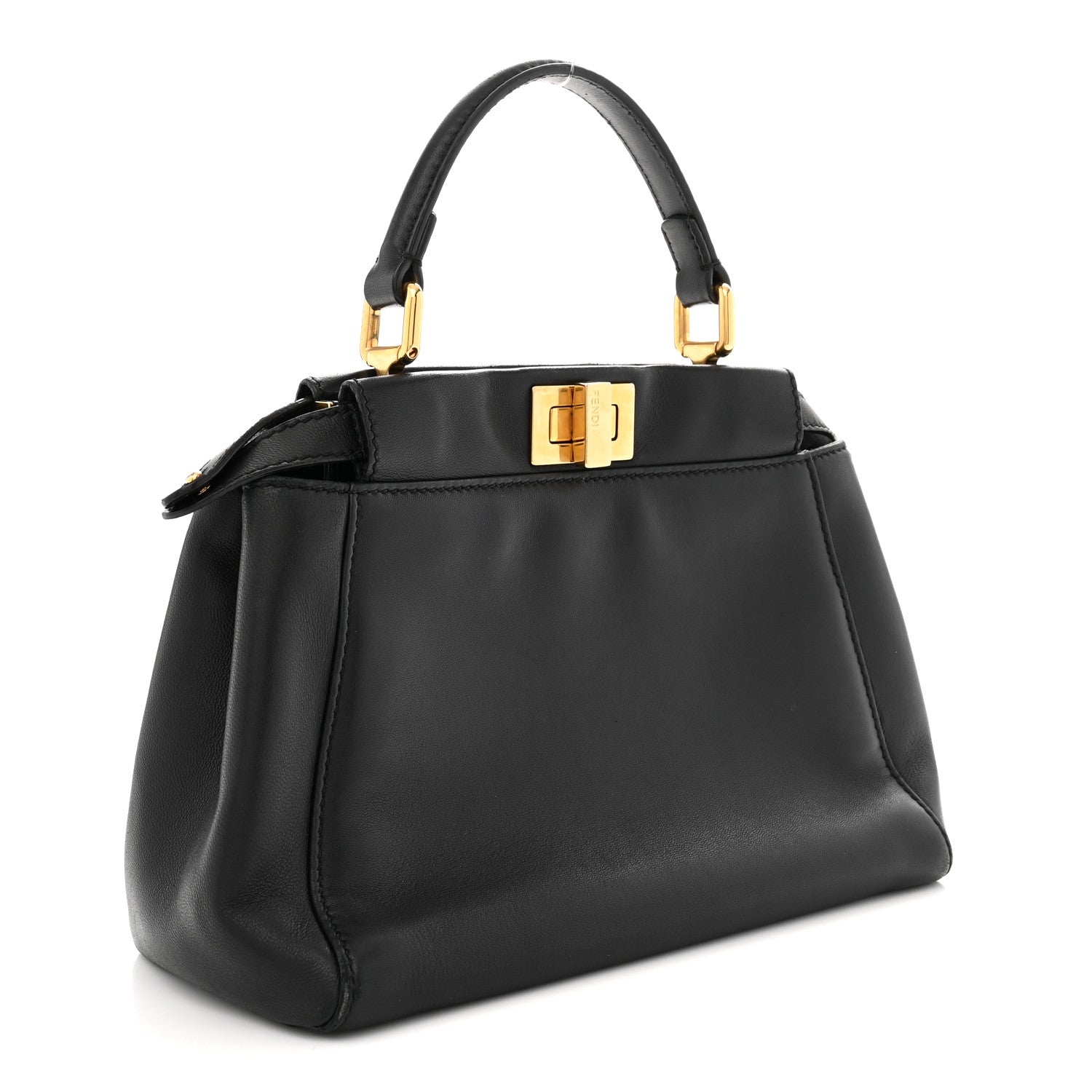 Fendi Nappa Mini Peekaboo Iconic Satchel Black 3 of 12